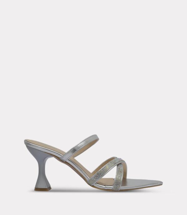 Women Slipper Heels-SILVER